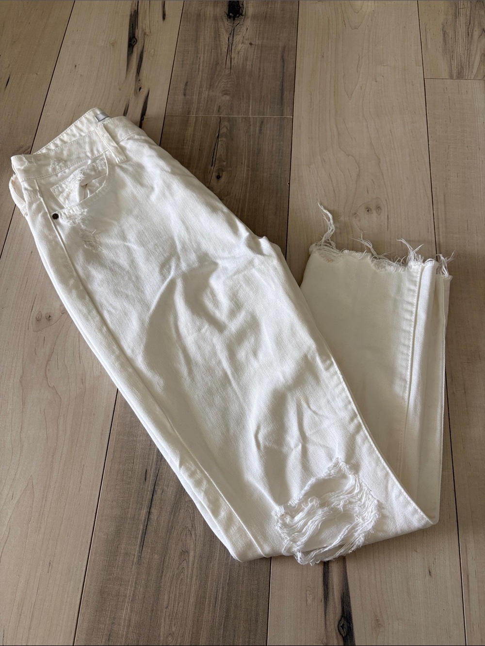 Sam Edelman White Distressed Skinny Jeans